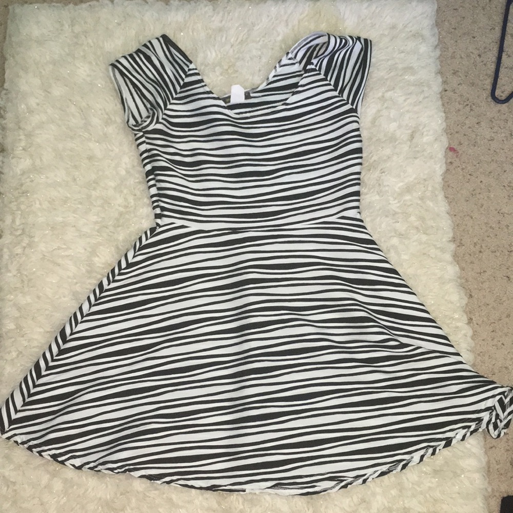 Black and white strip dress